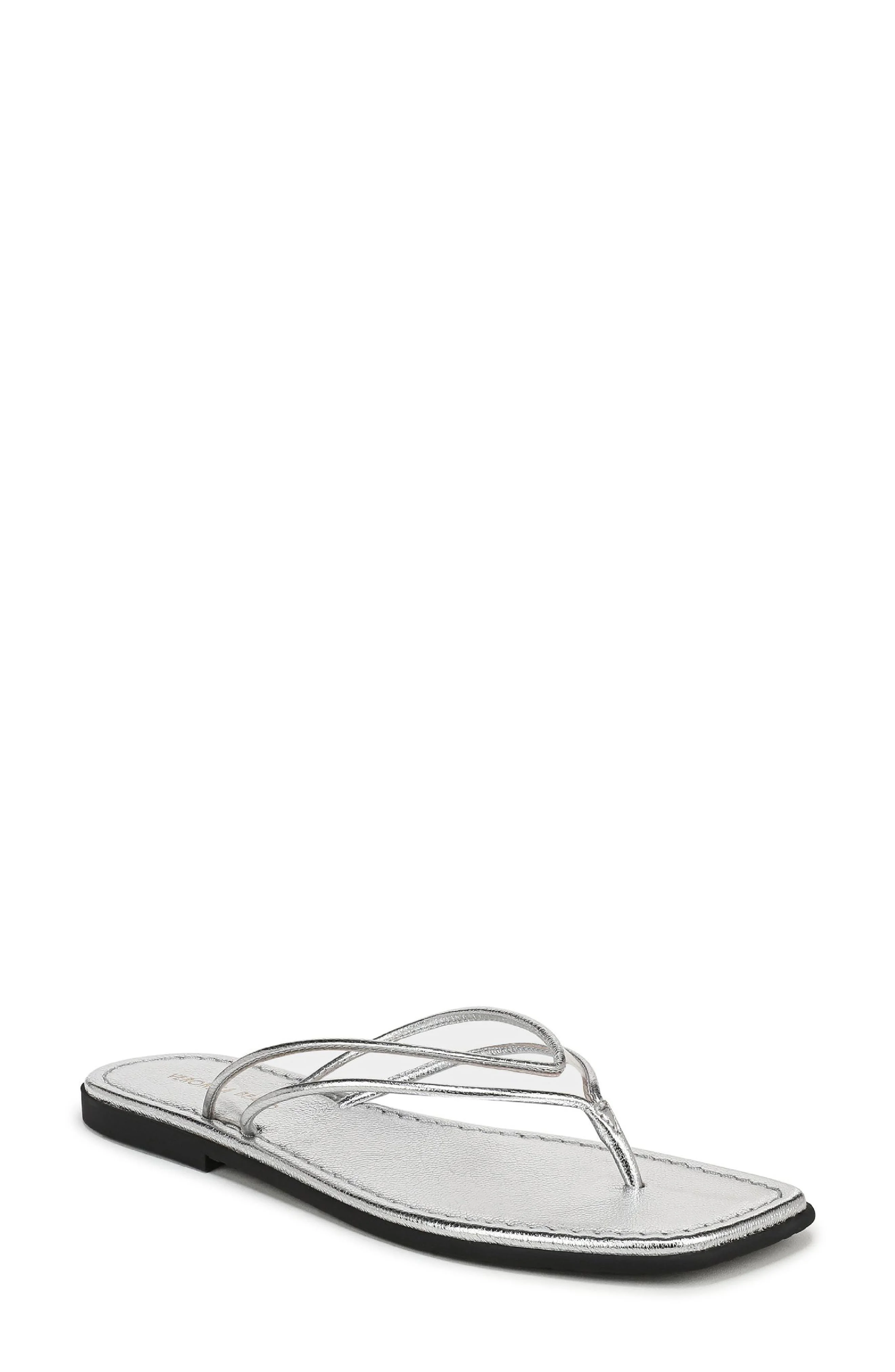 Veronica Beard Clea Flip Flop in Clear/Silver at Nordstrom - 1