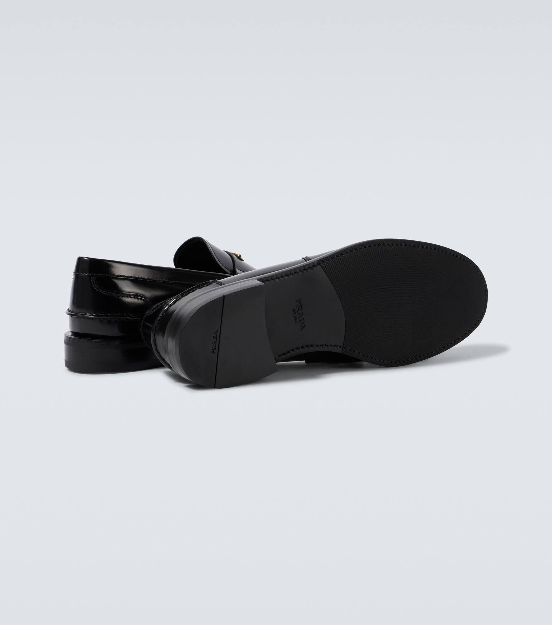 Logo leather loafers - 7