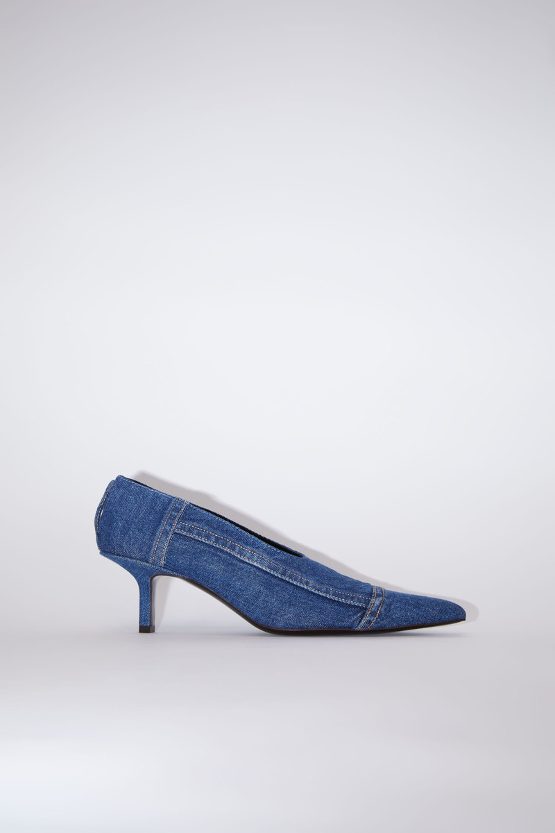 Pointed denim pumps - Denim blue 1