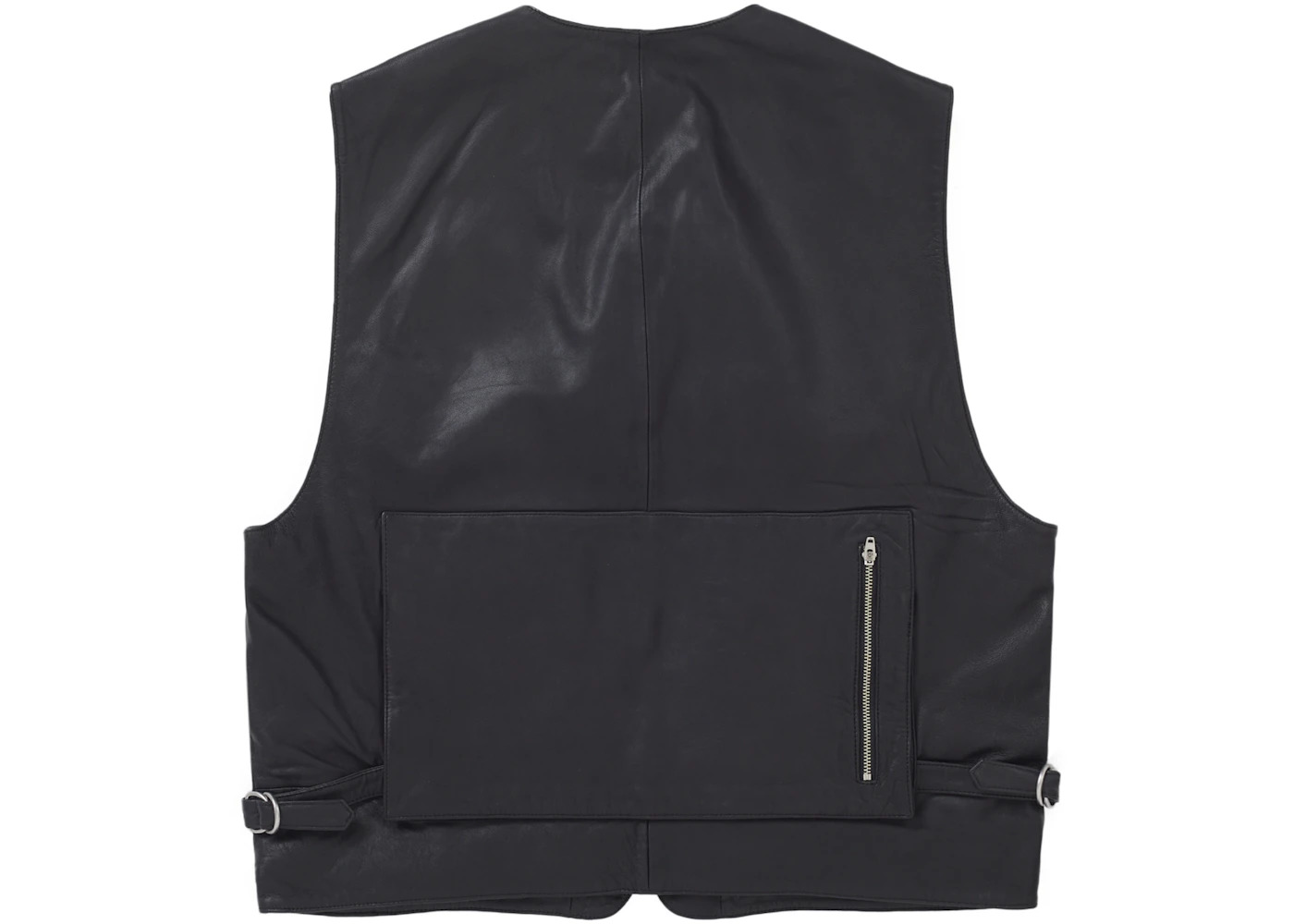 Supreme Leather Cargo Vest Black - 2