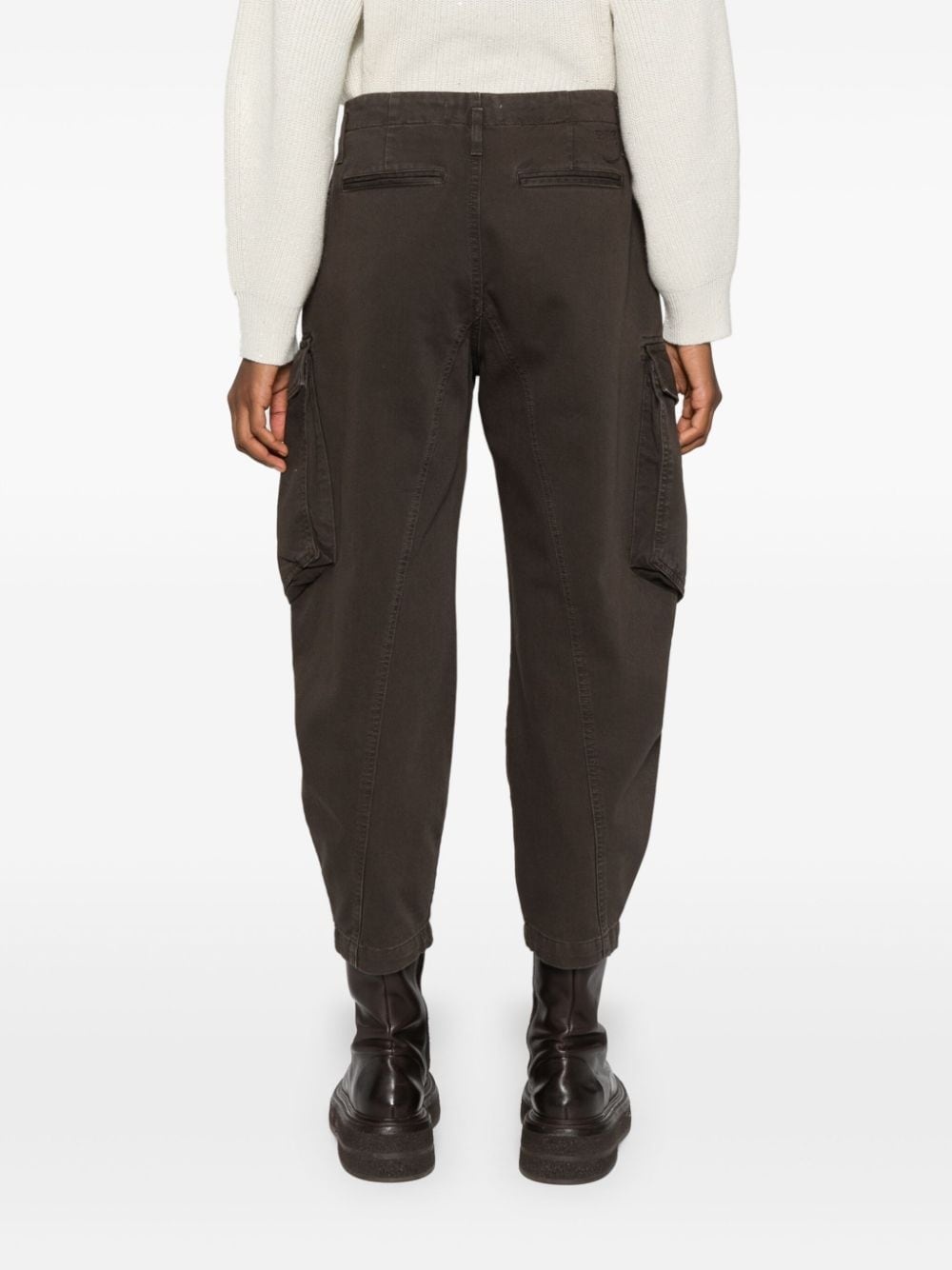 mid-rise tapered cargo trousers - 4
