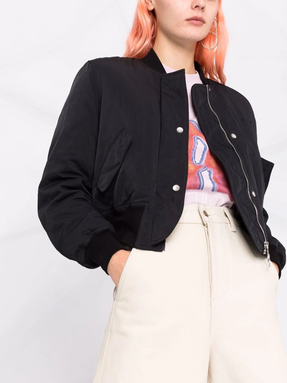 embroidered logo bomber jacket - 5