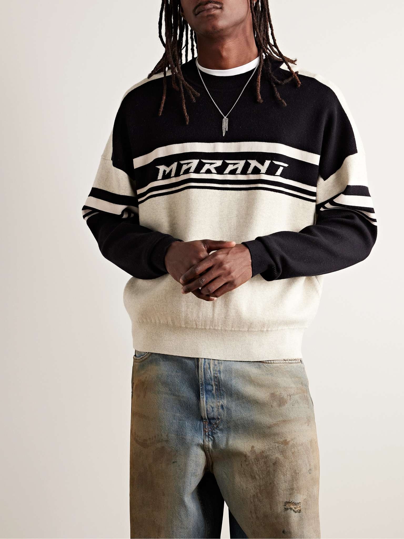 Colby Colour-Block Intarsia-Knit Sweater - 3