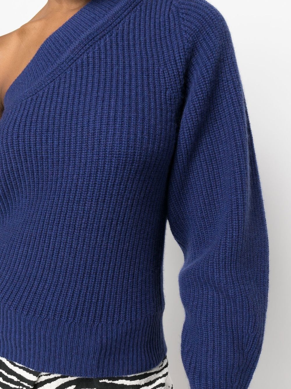 one-shoulder ribbed-knit jumper - 5