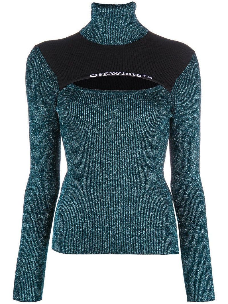 keyhole-neck multi-panel design jumper 1