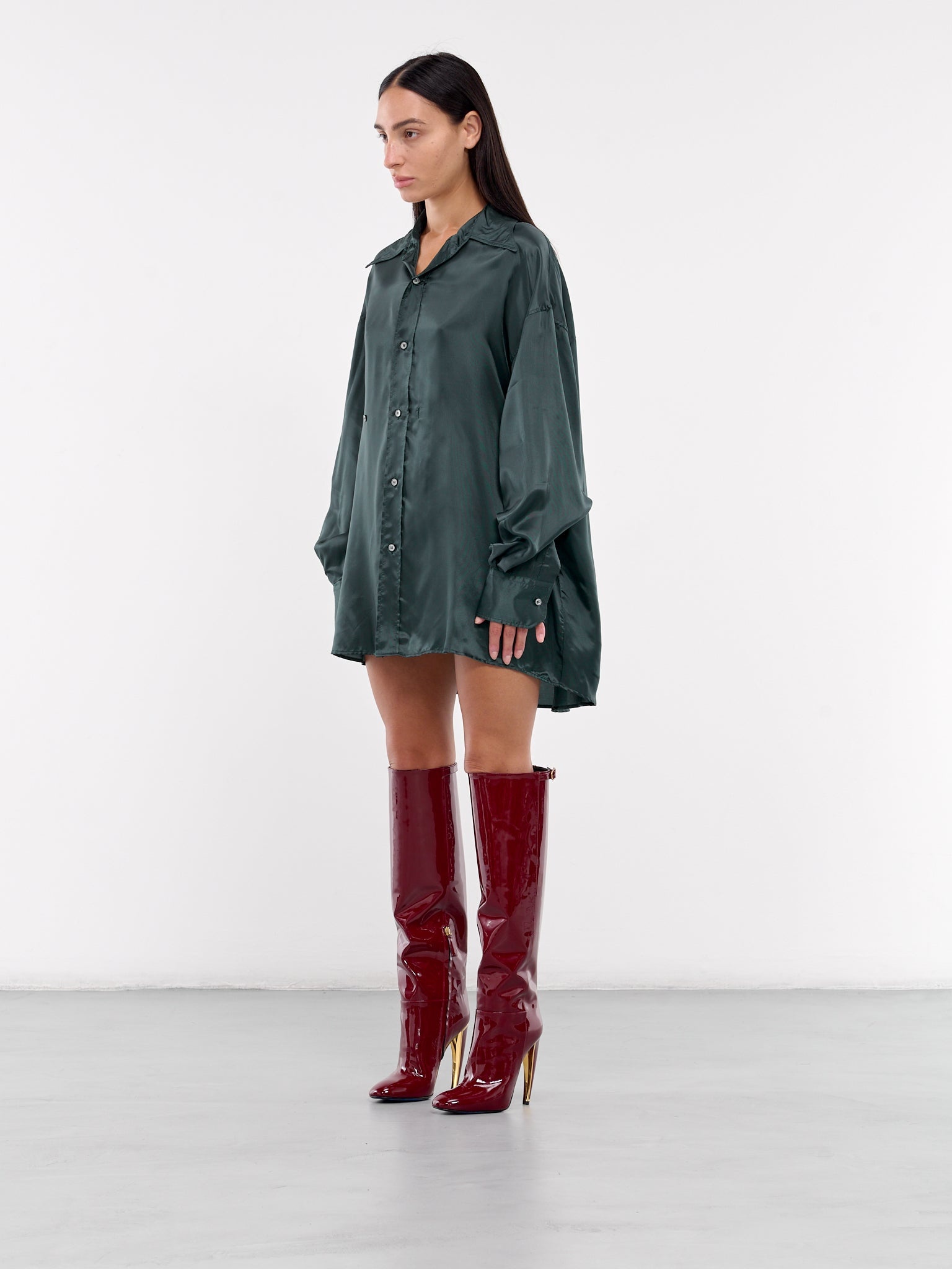 Relaxed Satin Shirt - 2