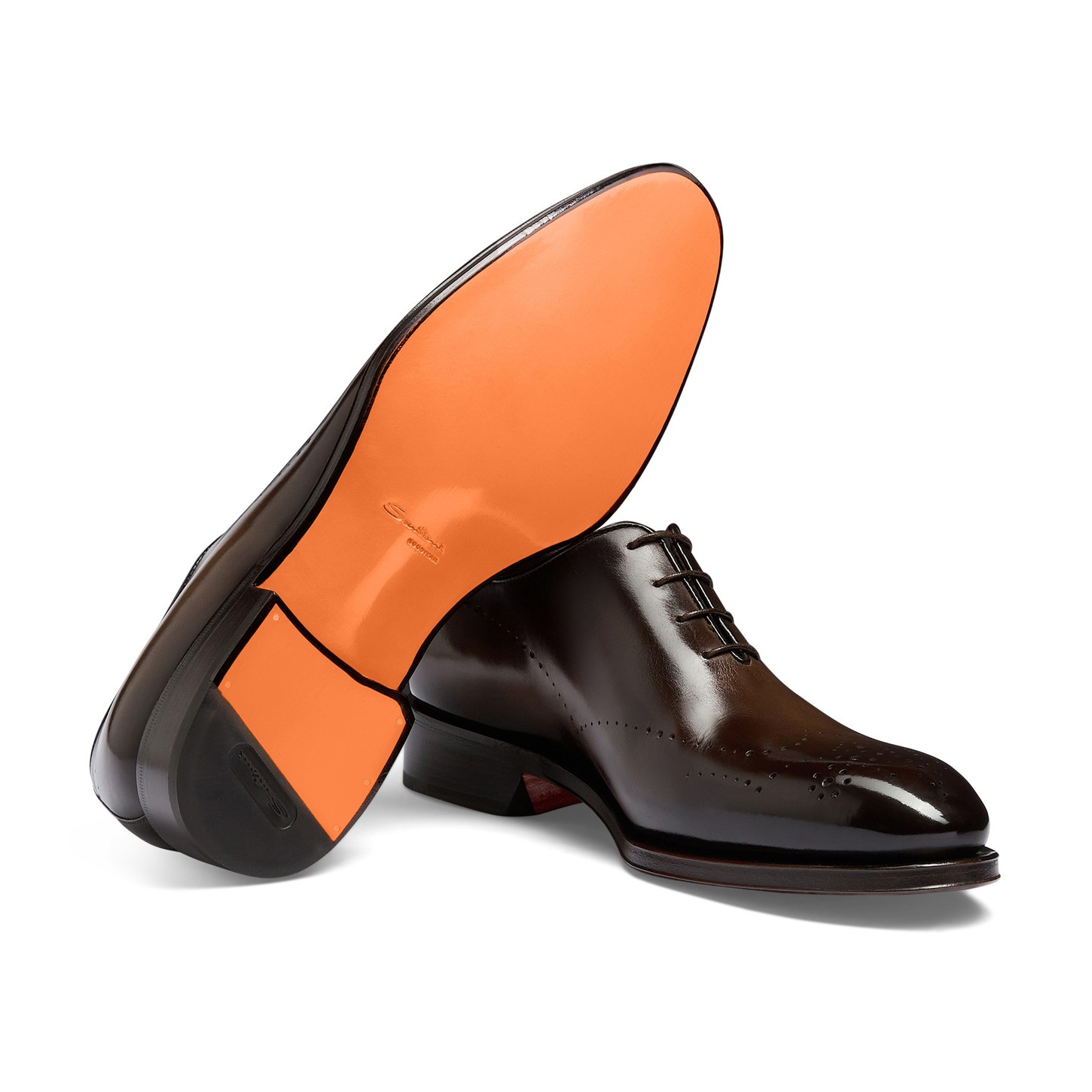 Men's dark brown leather Oxford shoe - 4