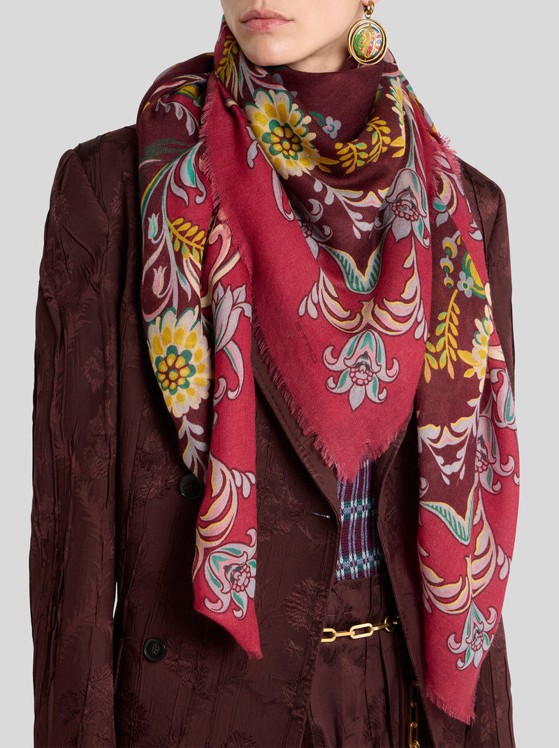 Etro CASHMERE-BLEND SHAWL WITH DAFFODIL MOTIF outlook