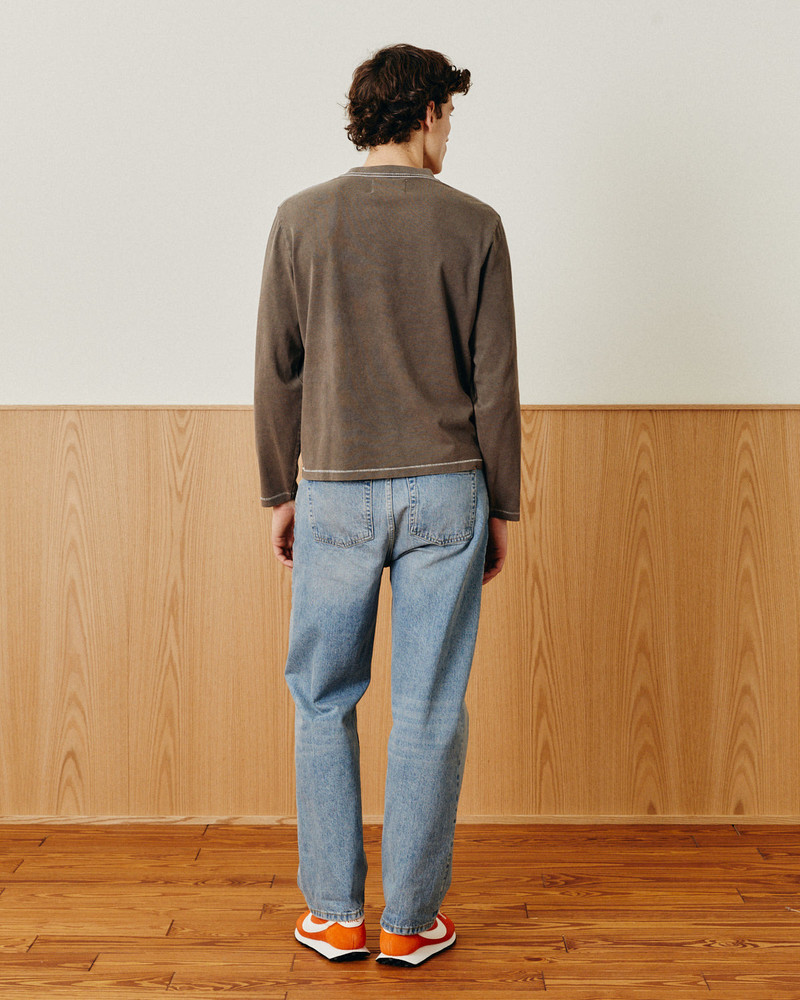 GARMENT DYE LS TEE - BROWN 4