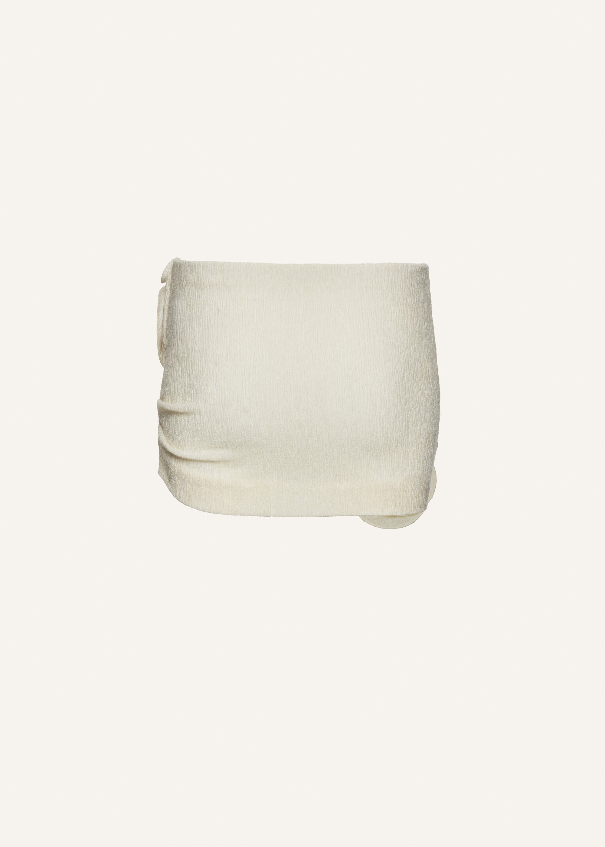 Crepe rose mini skirt in cream - 2