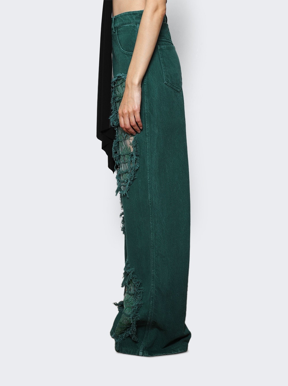 Arboreal Distressed Lace Jean Evergreen - 4