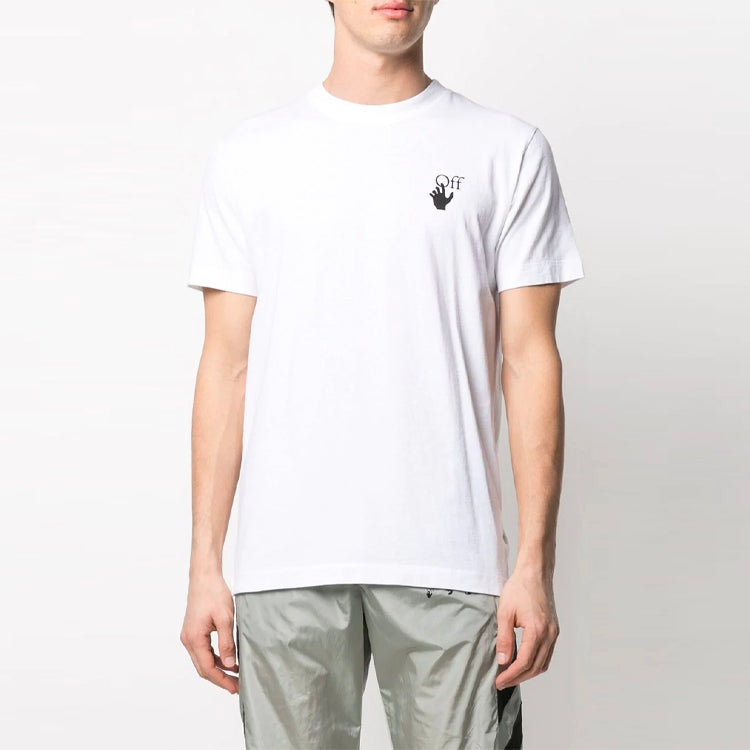 Off-White SS21 Back Arrow Logo Printing Round Neck Pullover Short Sleeve White OMAA027R21JER0030125 - 3