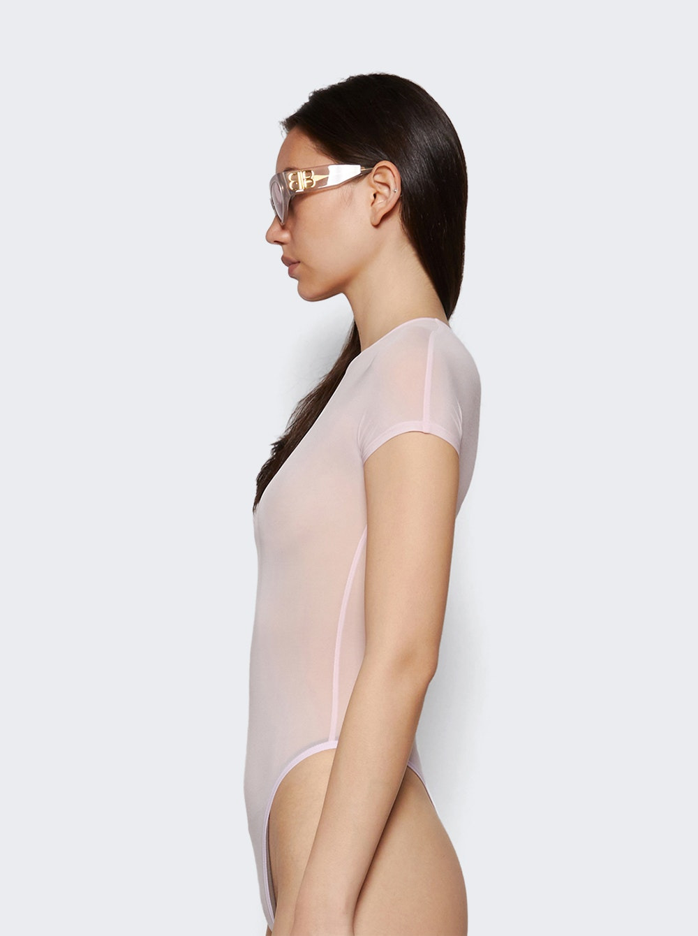 Sheer Cap Sleeve Bodysuit Blush - 3