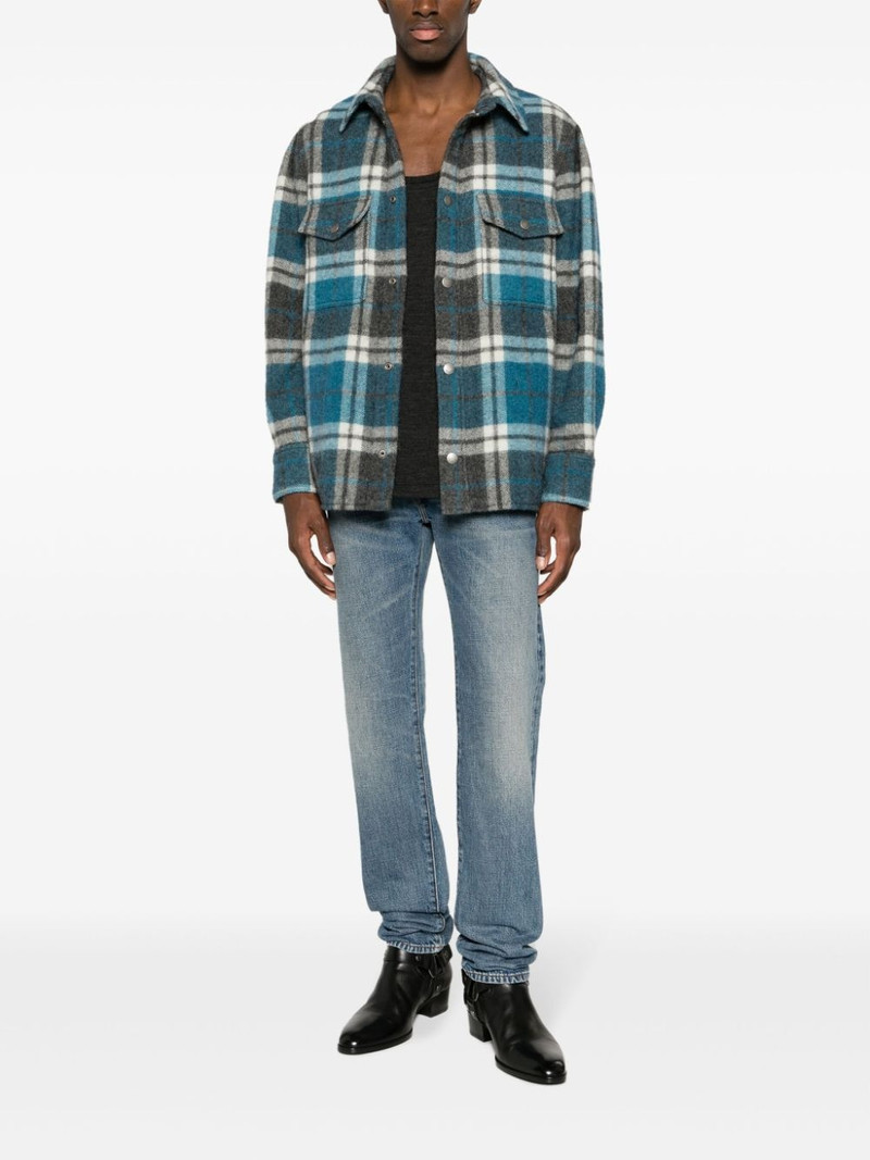 Alanui check-pattern virgin wool-blend shirt outlook