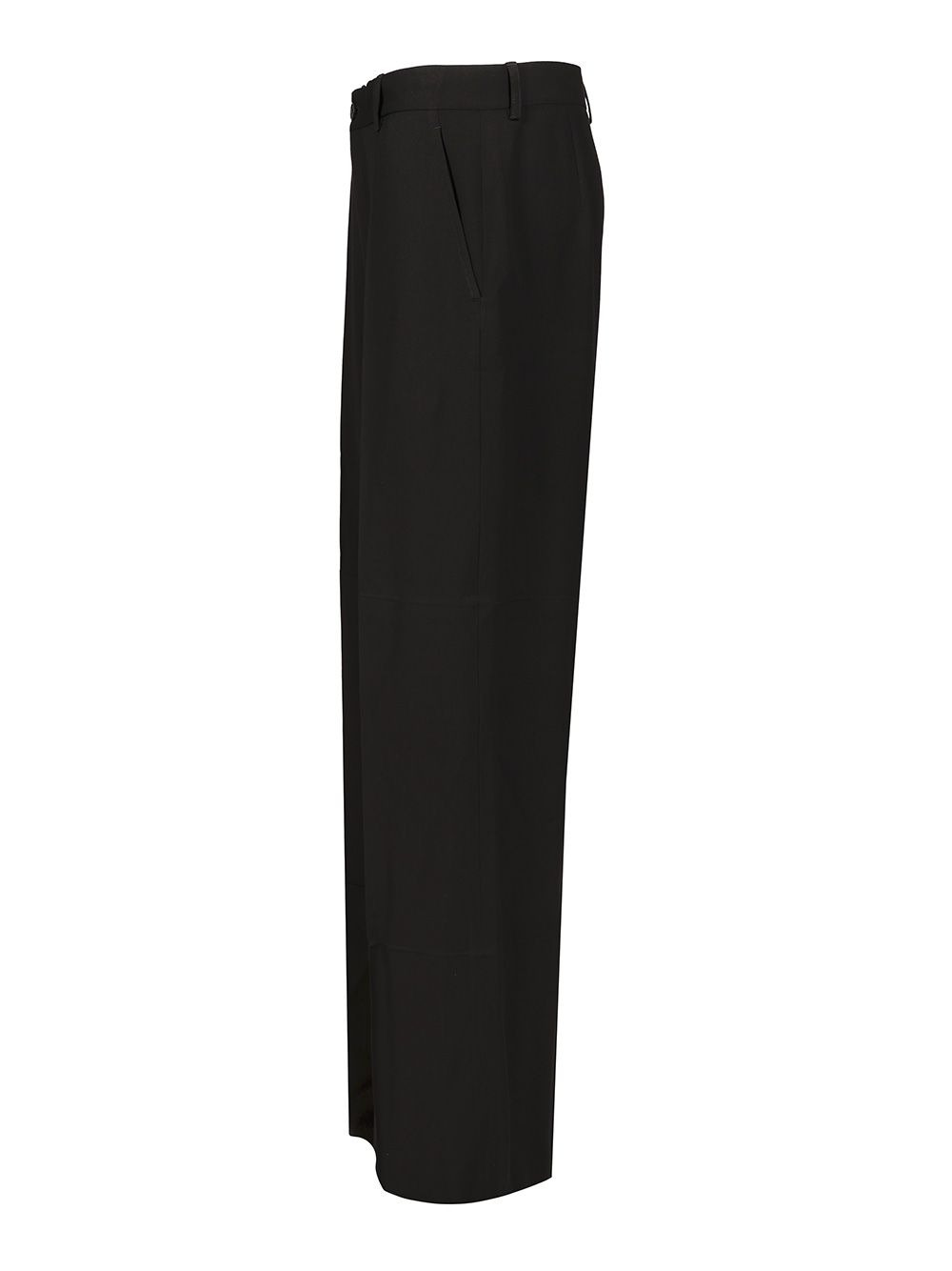 Tailored Pant In Fluid Twill Wool Trousers Black - 3