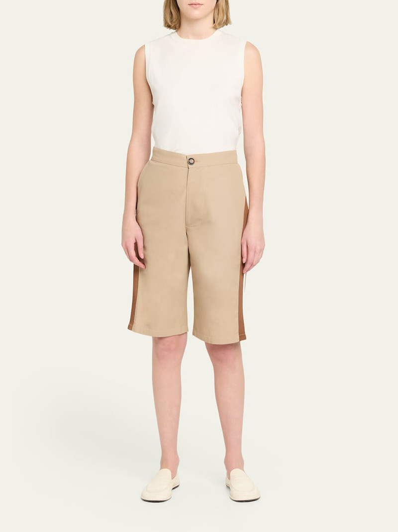 ZANKOV Lilou Side-Stripe Pedal Pusher Shorts outlook