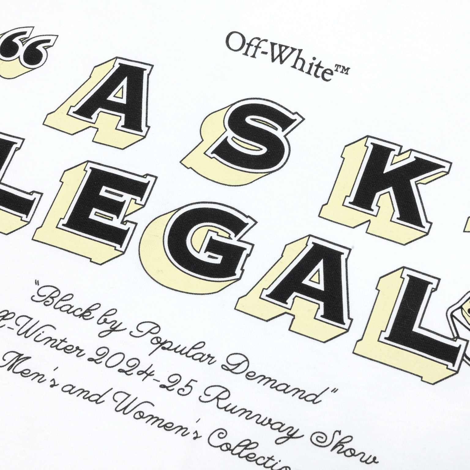 ARR ASK LEGAL SKATE S/S TEE - WHITE/BLACK - 3