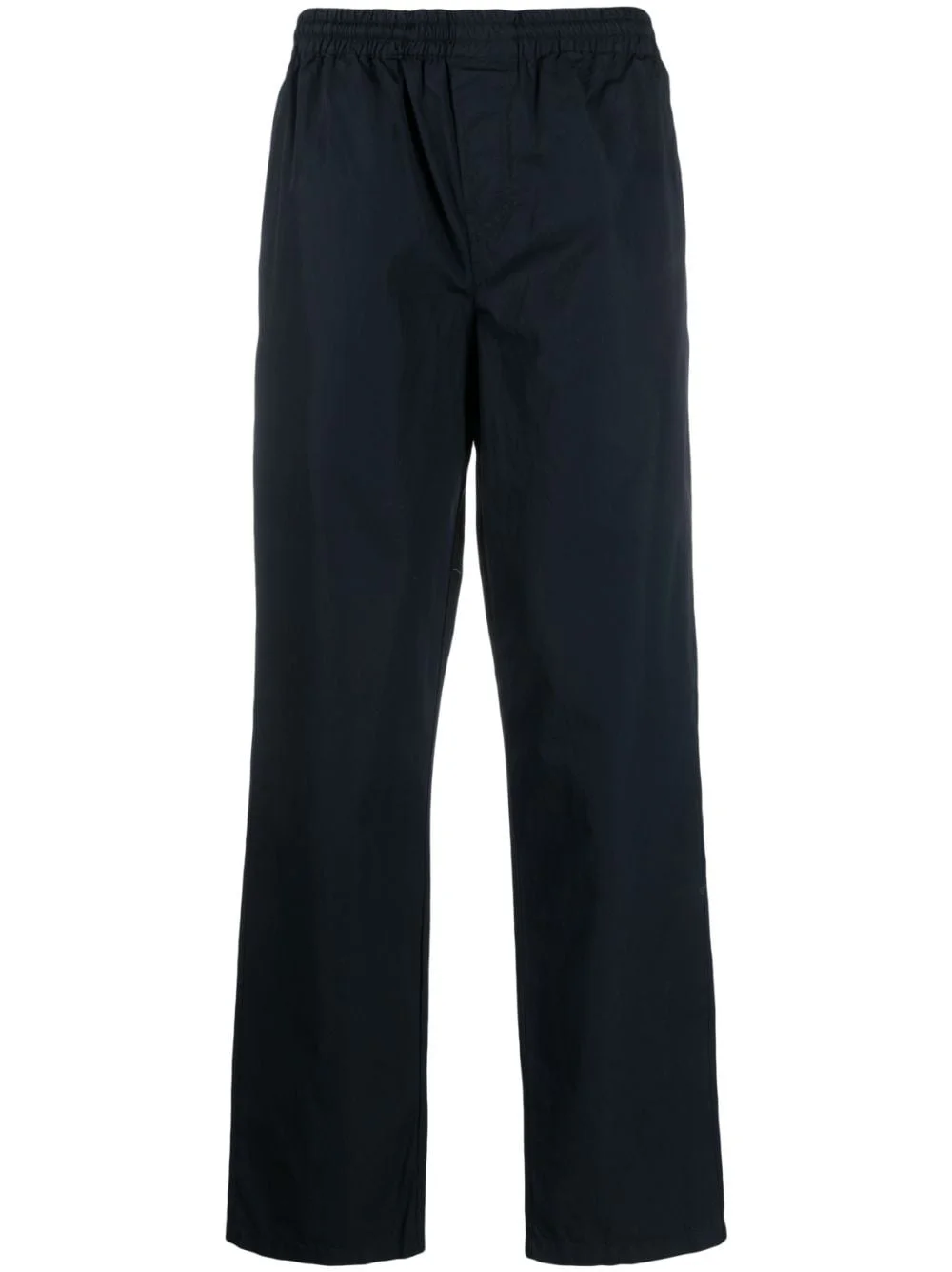 elasticated-waistband straight-leg trousers - 1