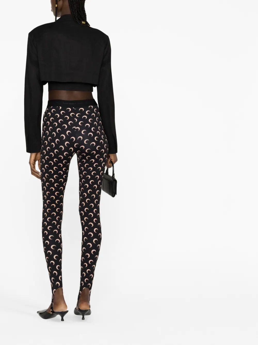 MARINE SERRE FUSEAUX LEGGINGS S 正規 Marine Serre Fuseaux Moon recycled-jersey Leggings