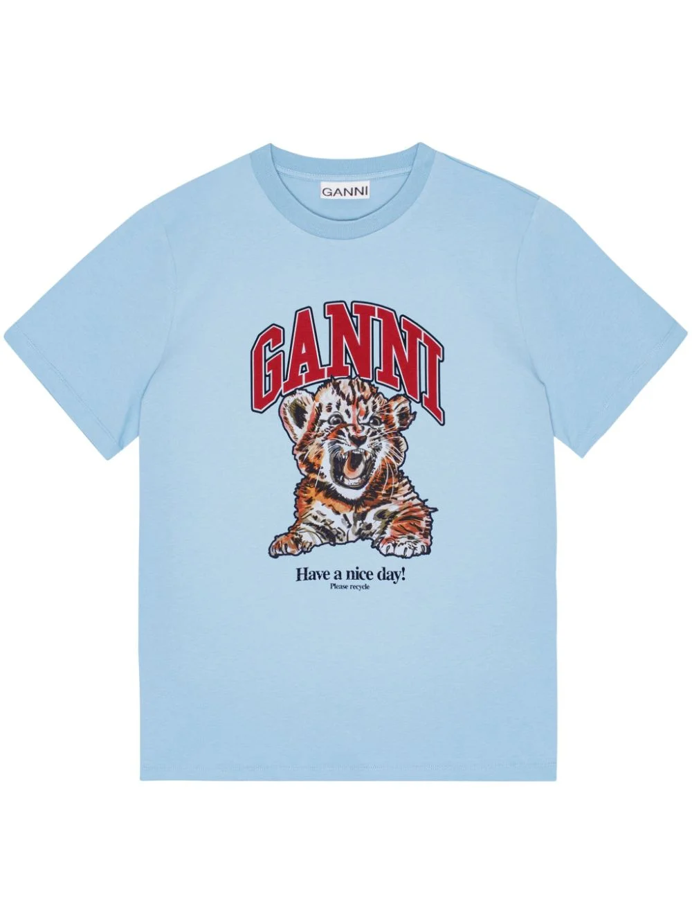 Ganni Women Tiger Organic Cotton T-Shirt - 1