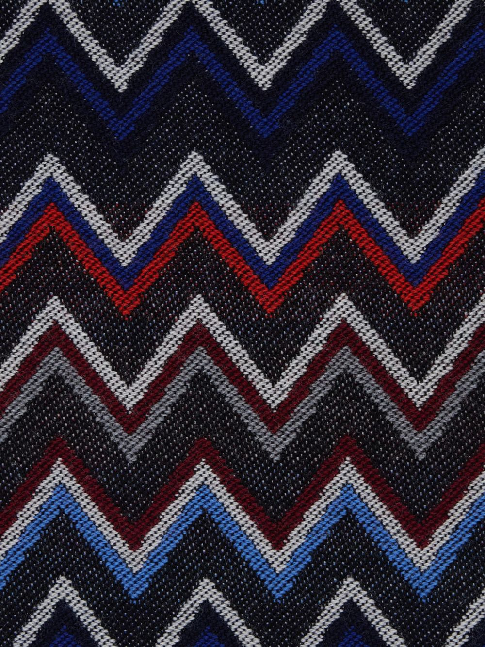 zigzag fringed wool scarf - 3
