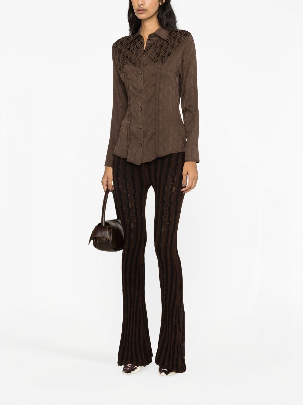 Moon Diamant jacquard satin shirt - 3