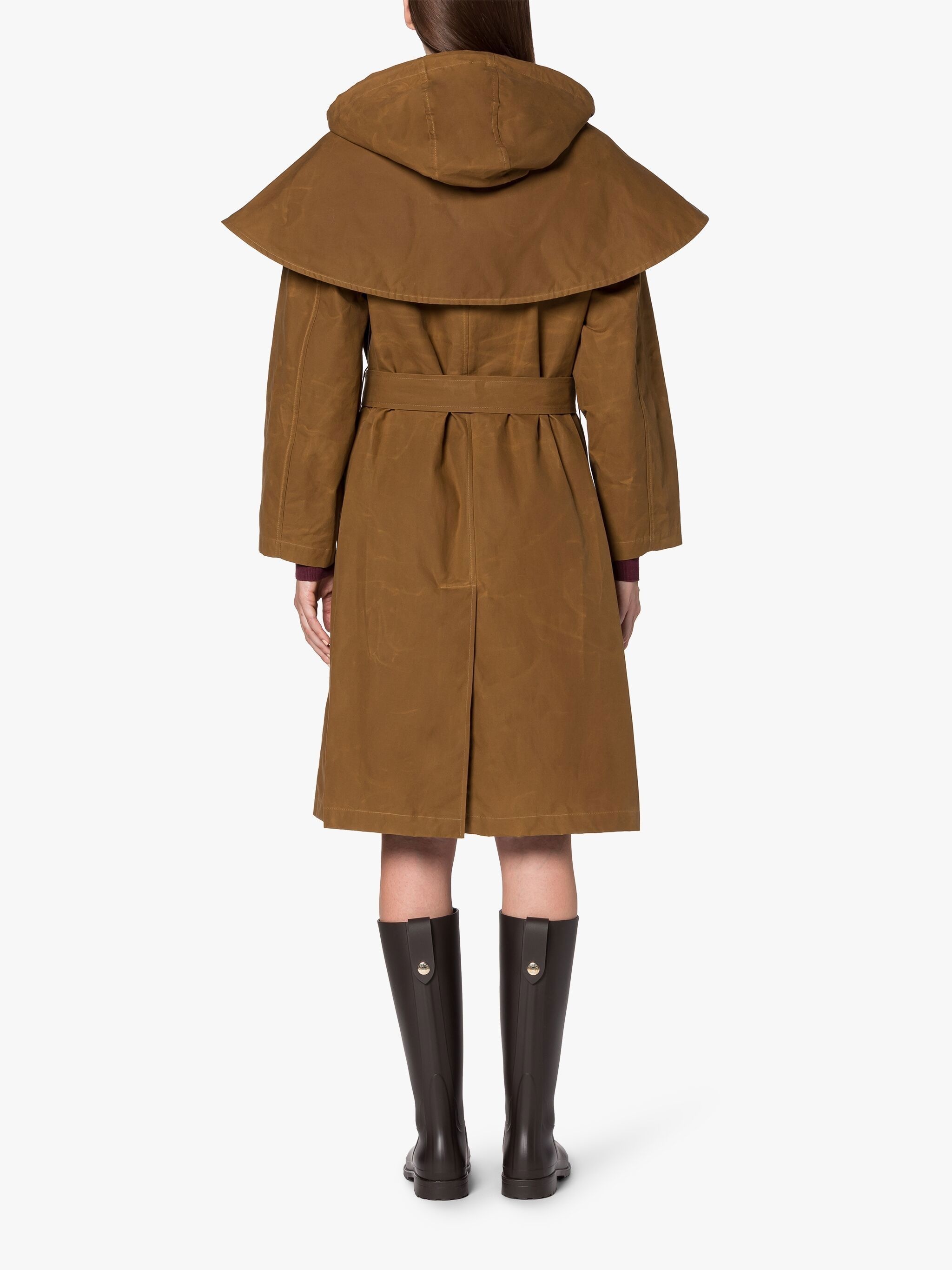 WILMA BROWN WAXED COTTON COAT - 4