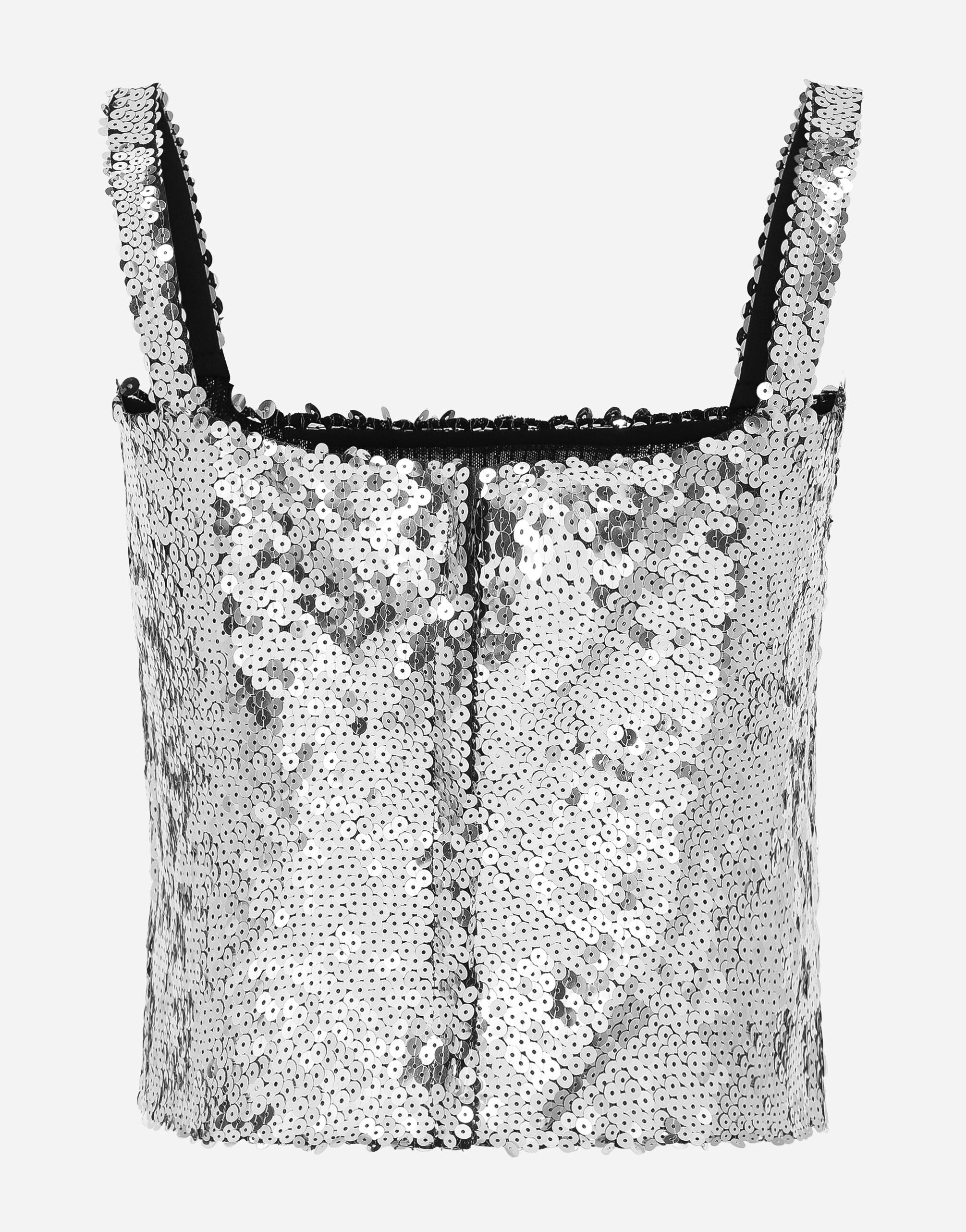 Sequined crop top with straps - 2