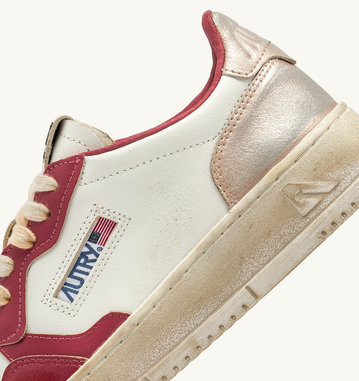 MEDALIST LOW SUPER VINTAGE SNEAKERS IN WHITE ROSE AND COPPER - 6