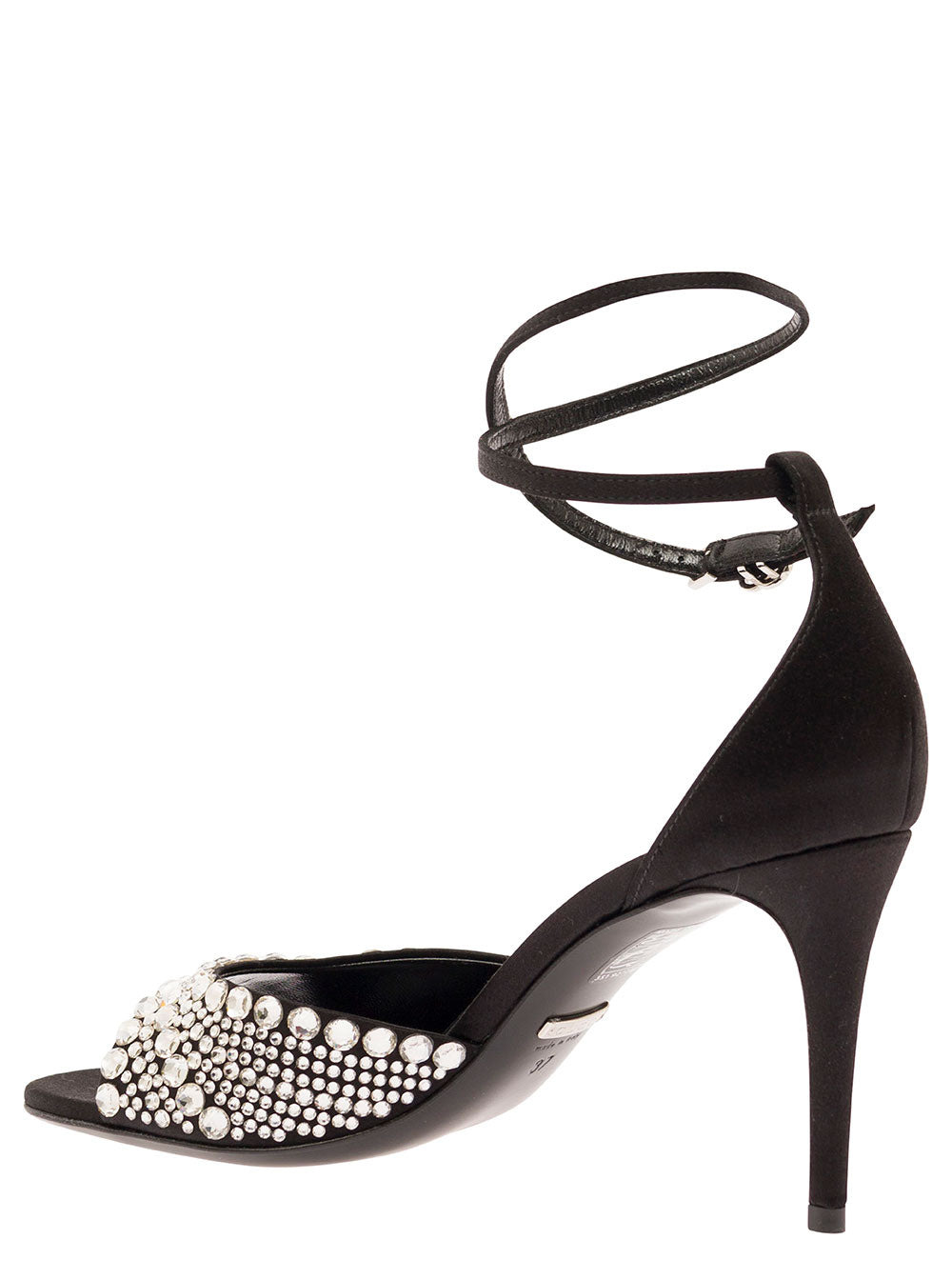 Gucci Women W Ilse 85 Sandal Silk W/Cryst - 3