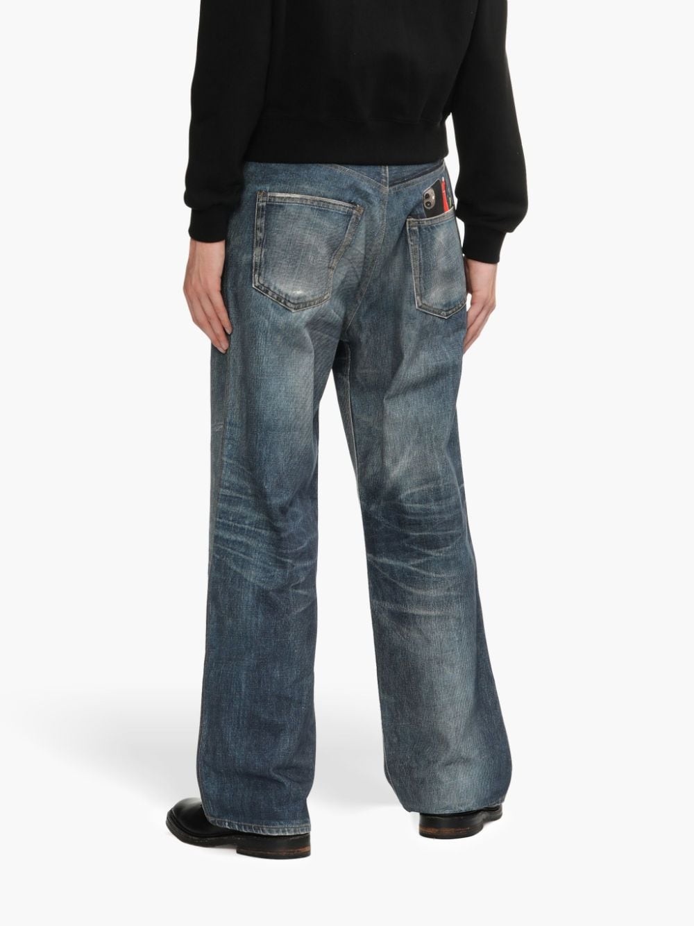 logo-patch wide-leg jeans - 4