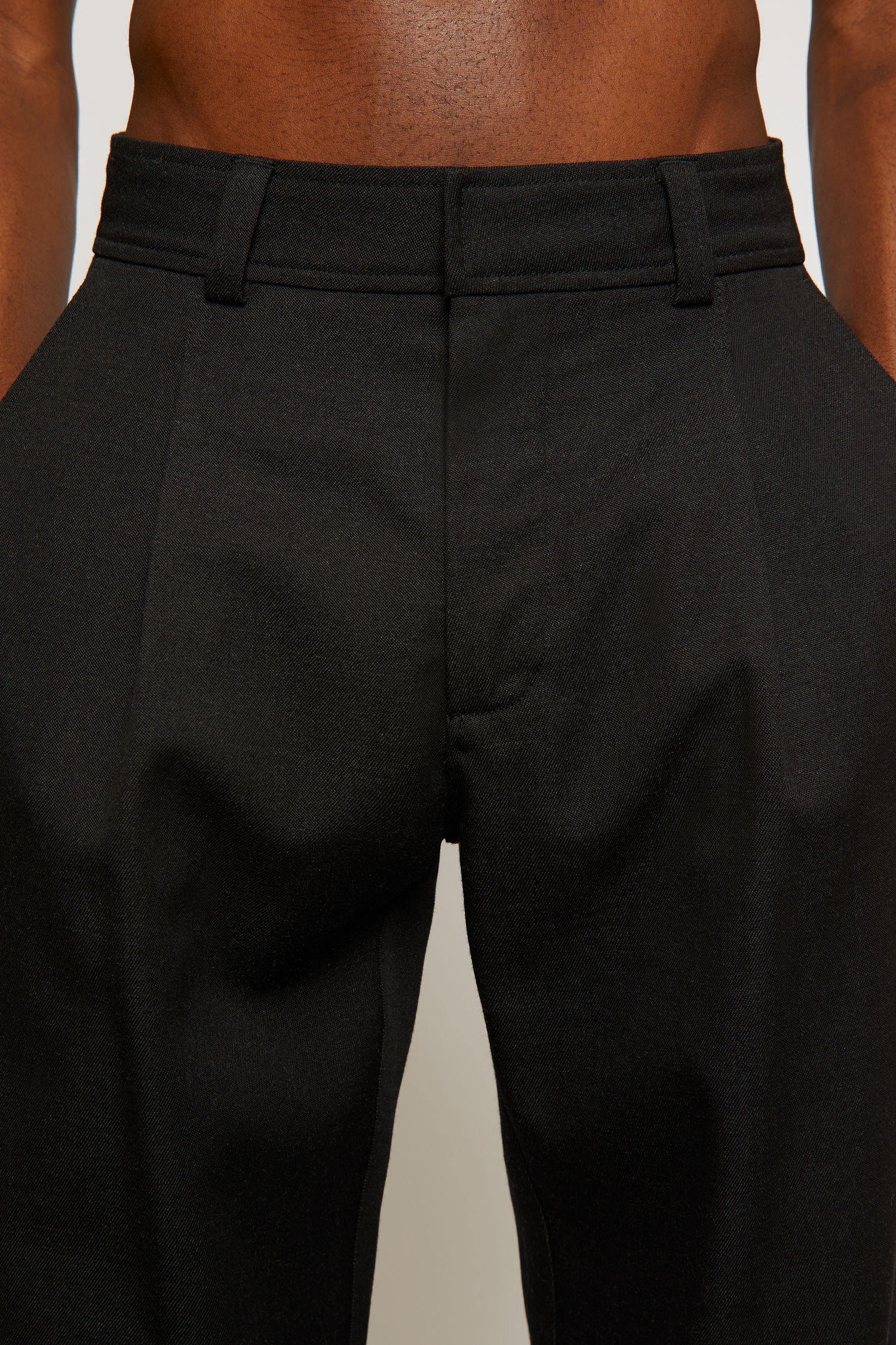 Pleated wool suit trousers black - 5