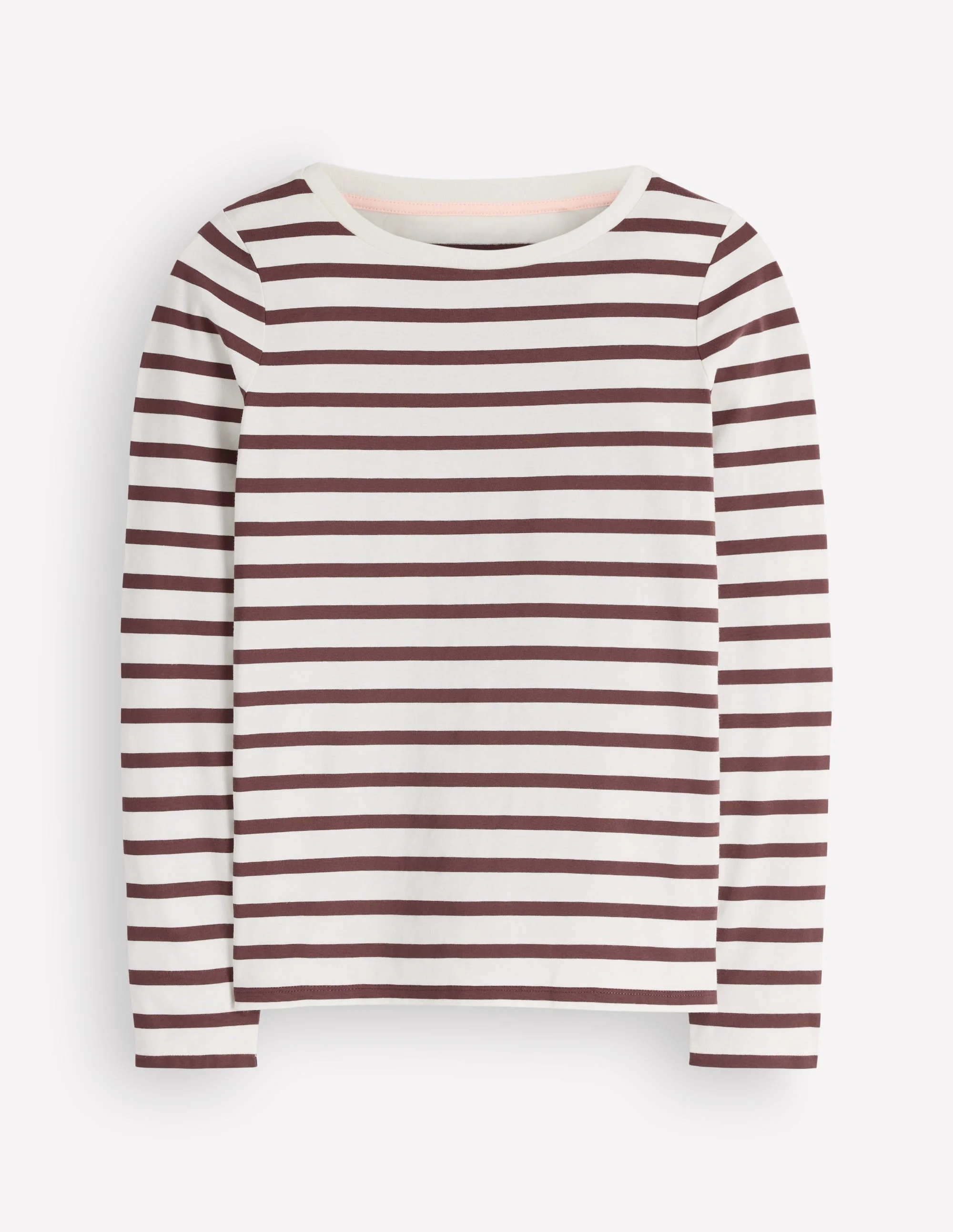 Olivia Long Sleeve Breton-Ivory and Bitter Chocolate - 1