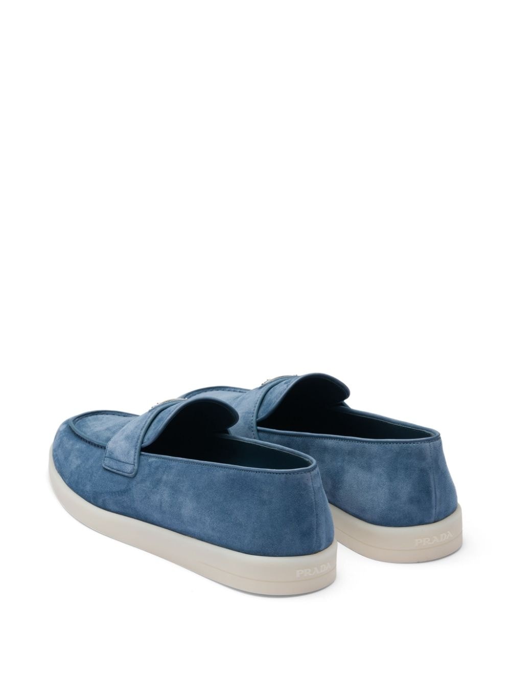 logo-plaque suede loafers - 3