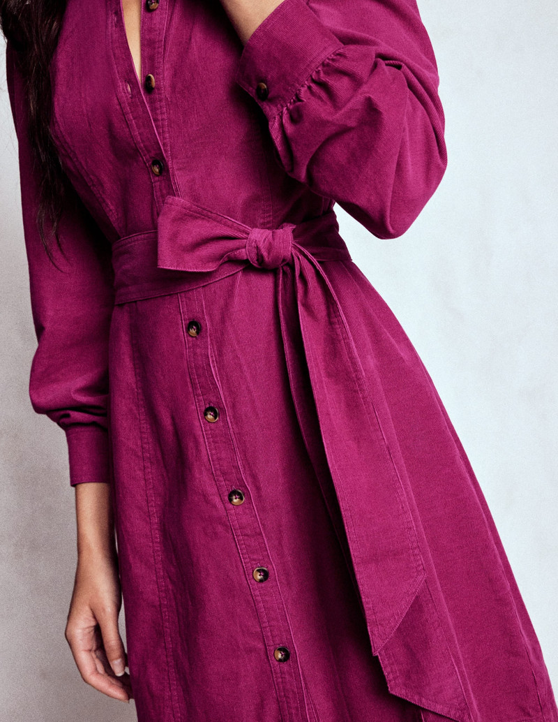 Bre Cord Short Dress-Rich Magenta 3