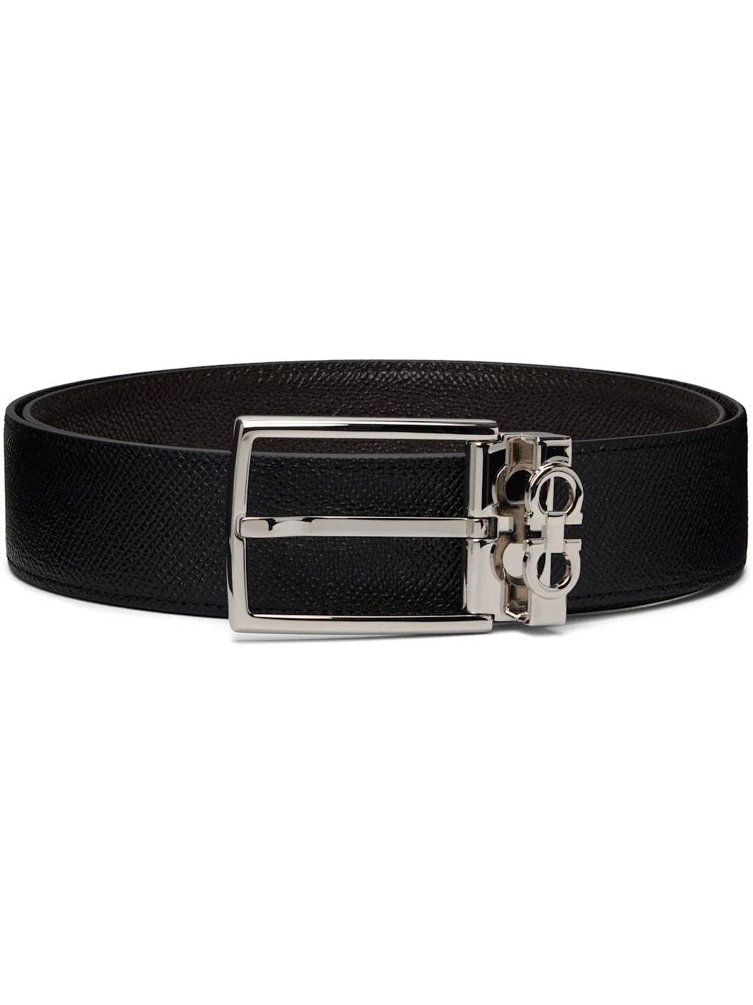 Black & Brown Gancini Adjustable & Reversible Belt - 1