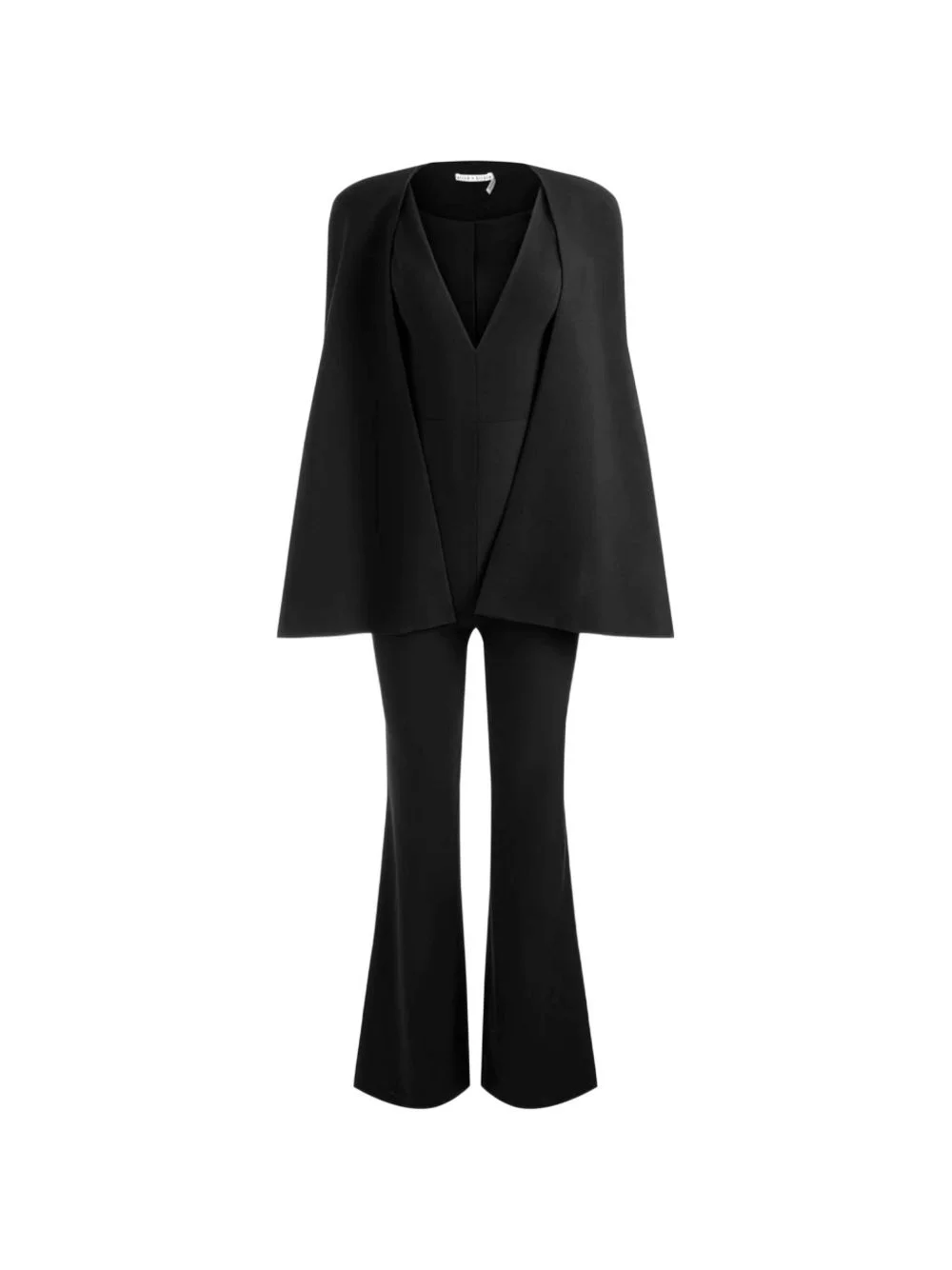 Nova deep V-neck cape jumpsuit set (set of two) - 1