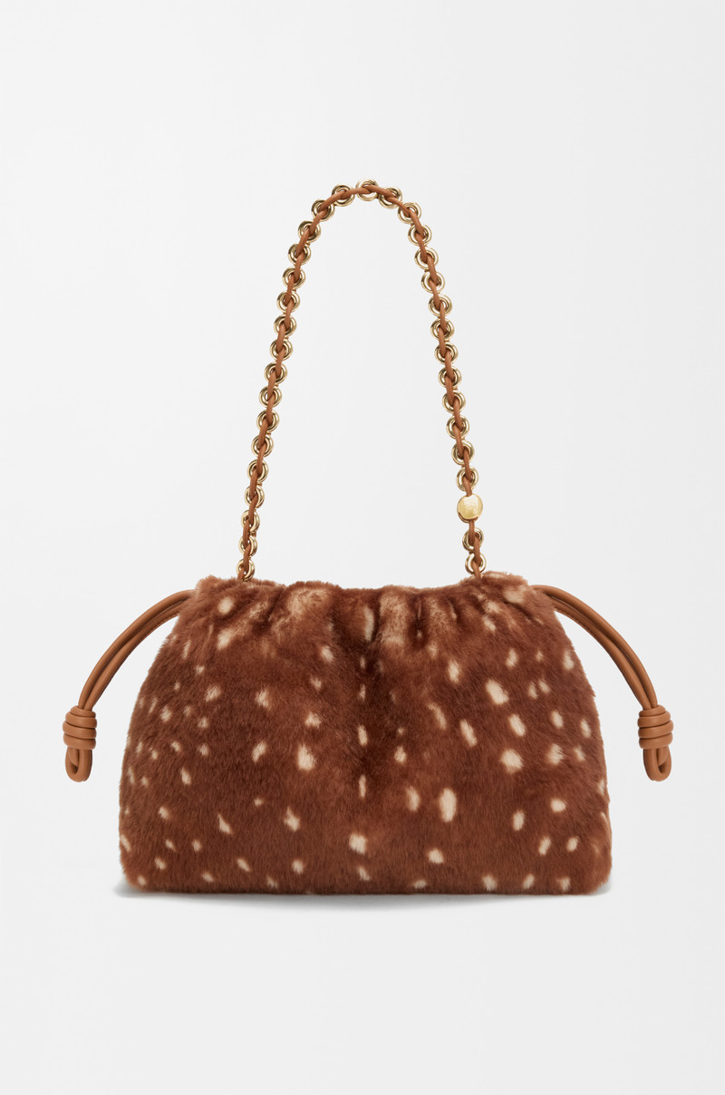 Medium Flamenco purse in printed shearling 8