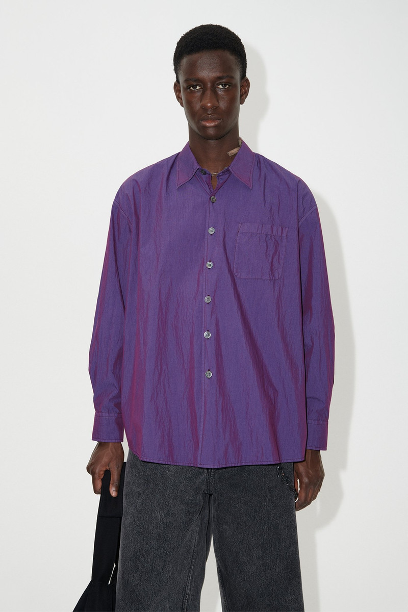 Our Legacy Borrowed Shirt Blackcurrant Parachute Poplin outlook