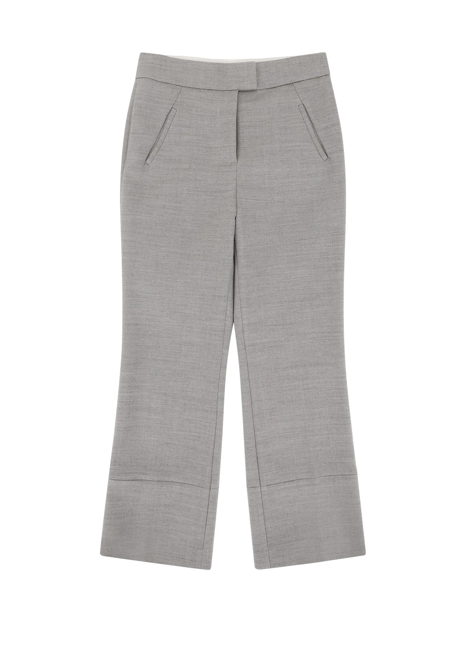 STEP HEM PANTS WARM GREY - 1