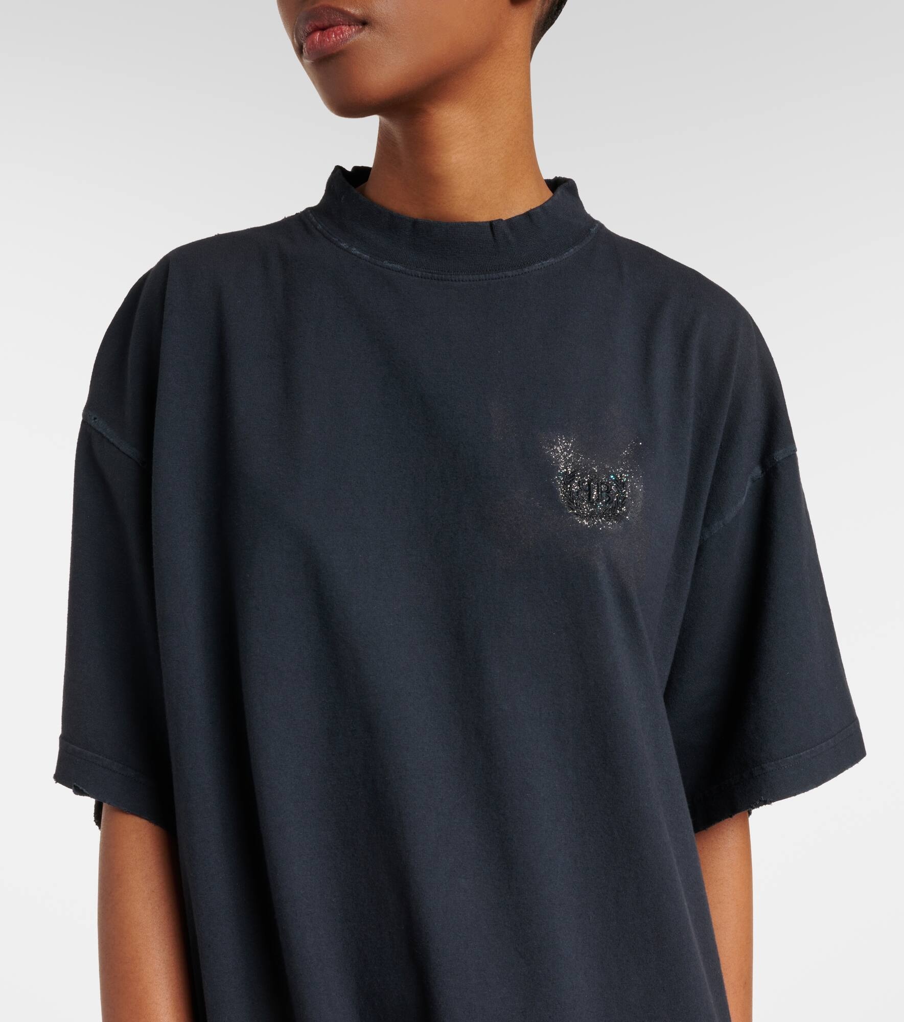Logo cotton jersey T-shirt dress - 4