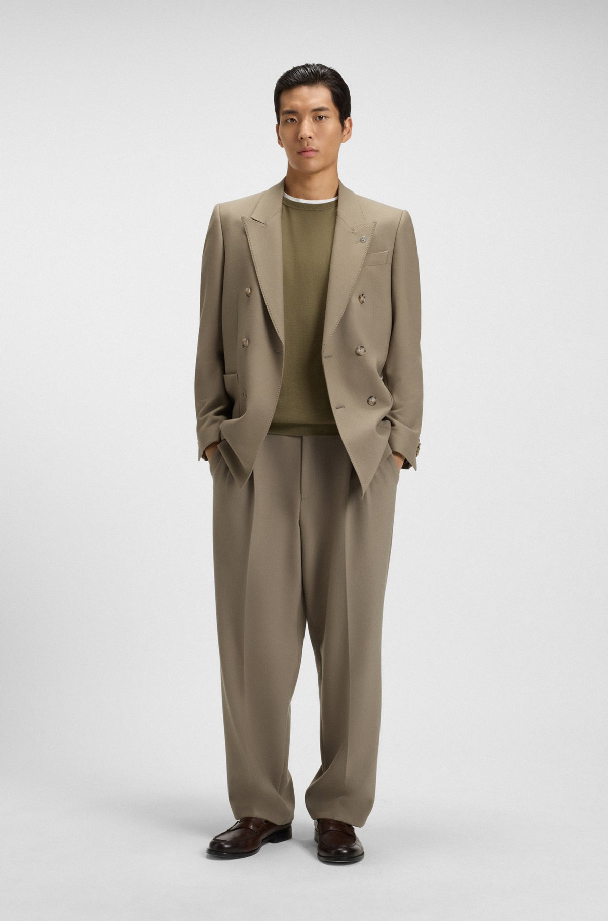SLIM-FIT SWEATER IN MERINO WOOL WITH CREW NECKLINE - 4