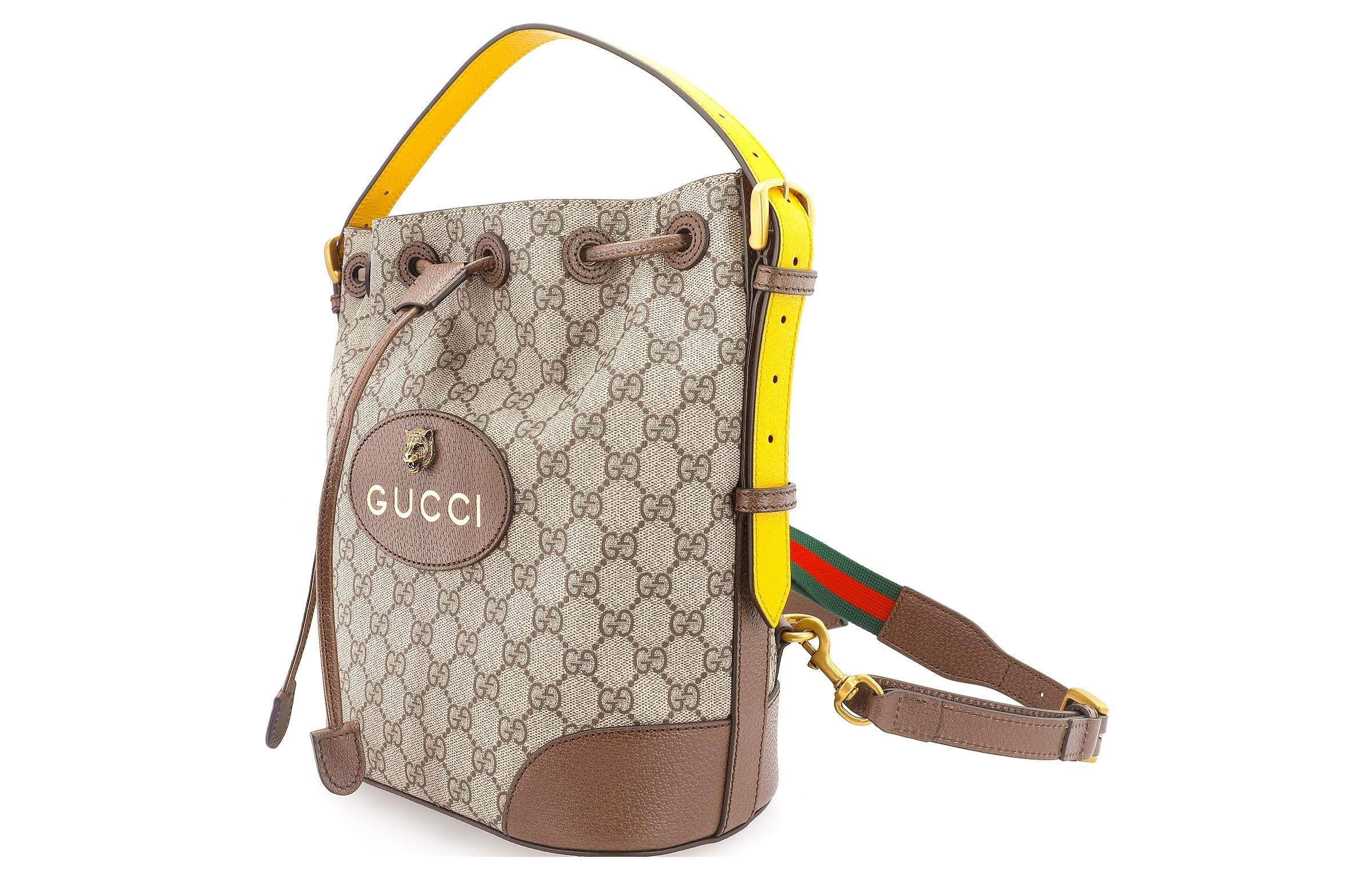 (WMNS) Gucci Neo Vintage Tiger Head Logo Drawstring handbag Large Capacity schoolbag Backpack Unisex - 2