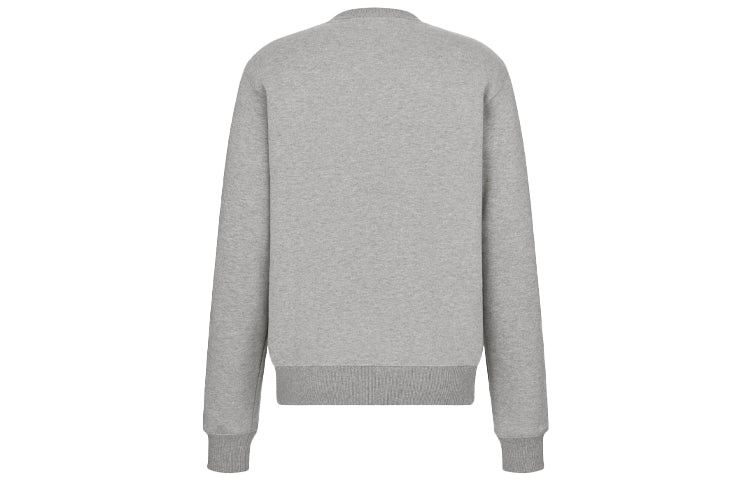 Men's DIOR SS21 Logo Pattern Embroidered Round Neck Long Sleeves Gray 113J699A0531-C888 - 2