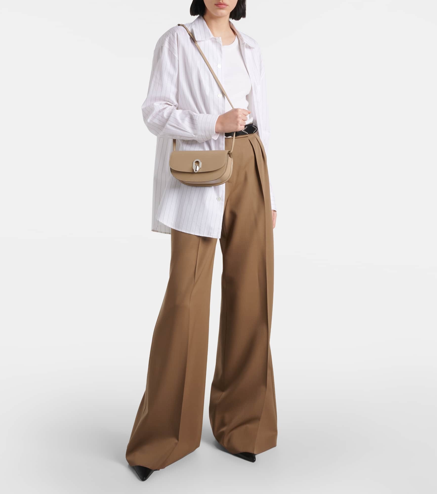 Tondo Crescent leather shoulder bag - 5