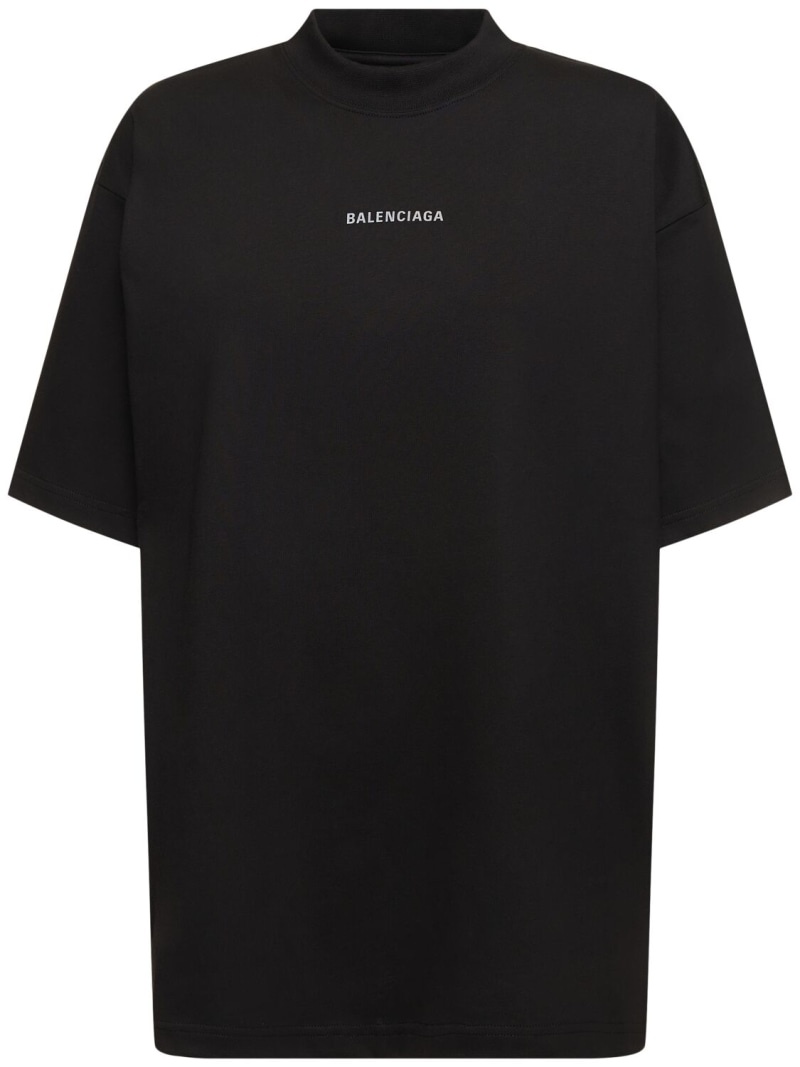 Reflective logo cotton t-shirt - 1