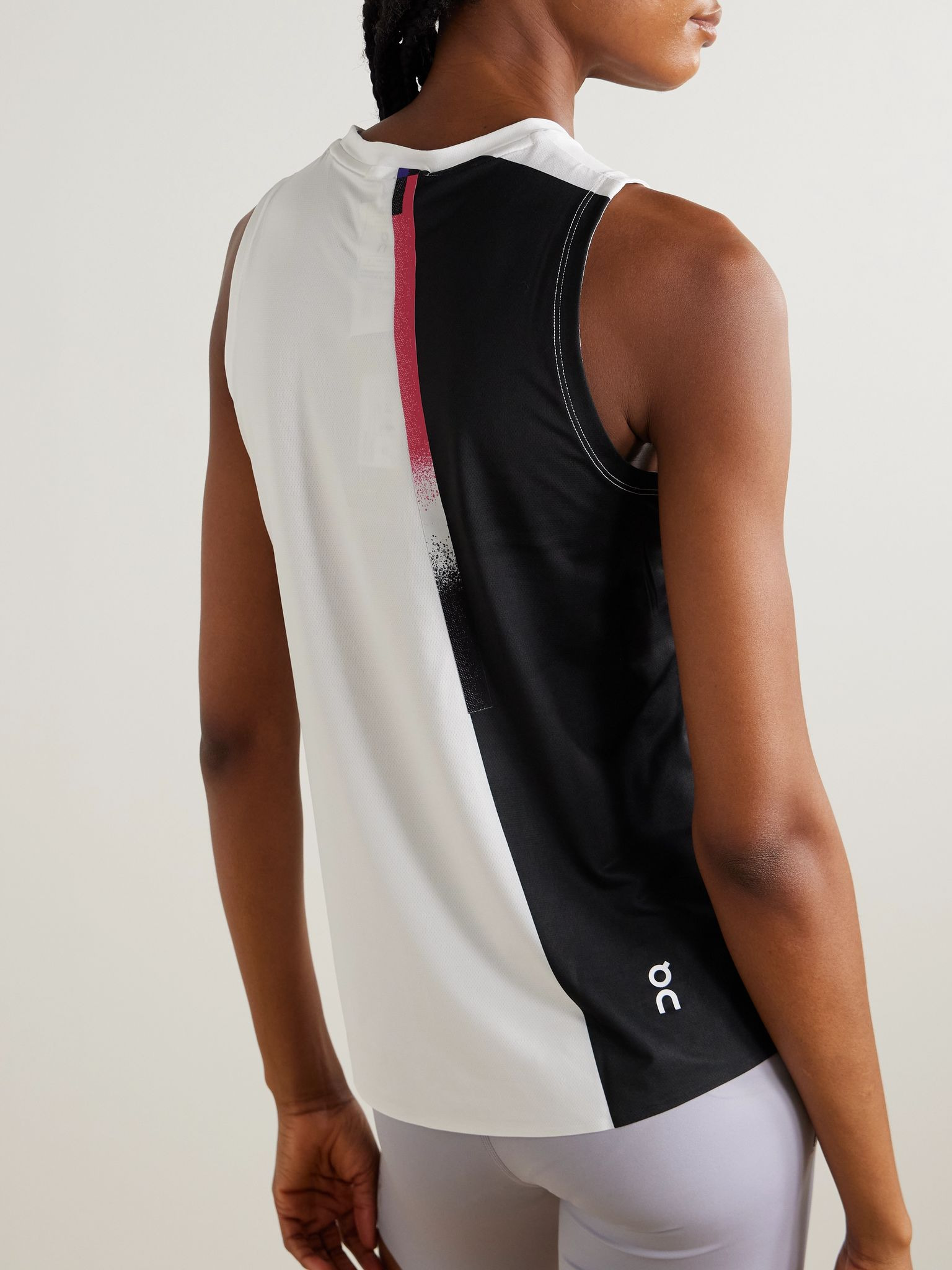 Court printed stretch recycled tank White - 4