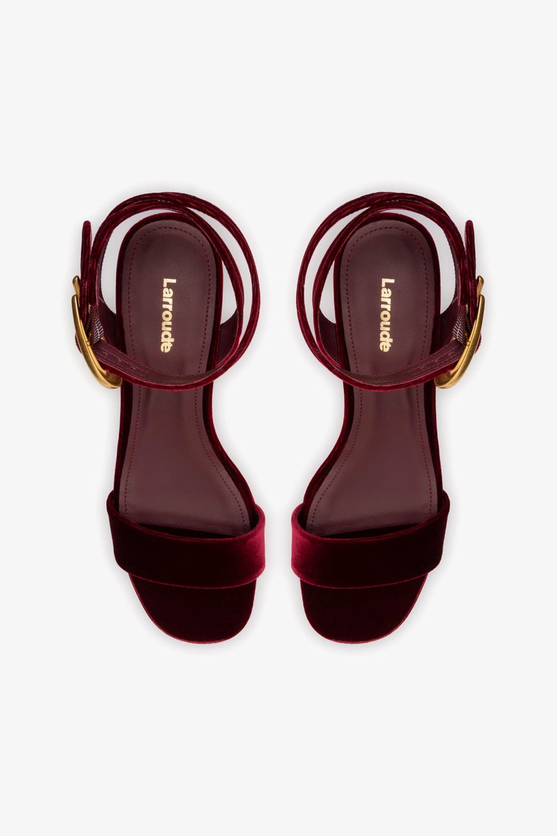 Dolly Verona Low Sandal In Wine Velvet 6