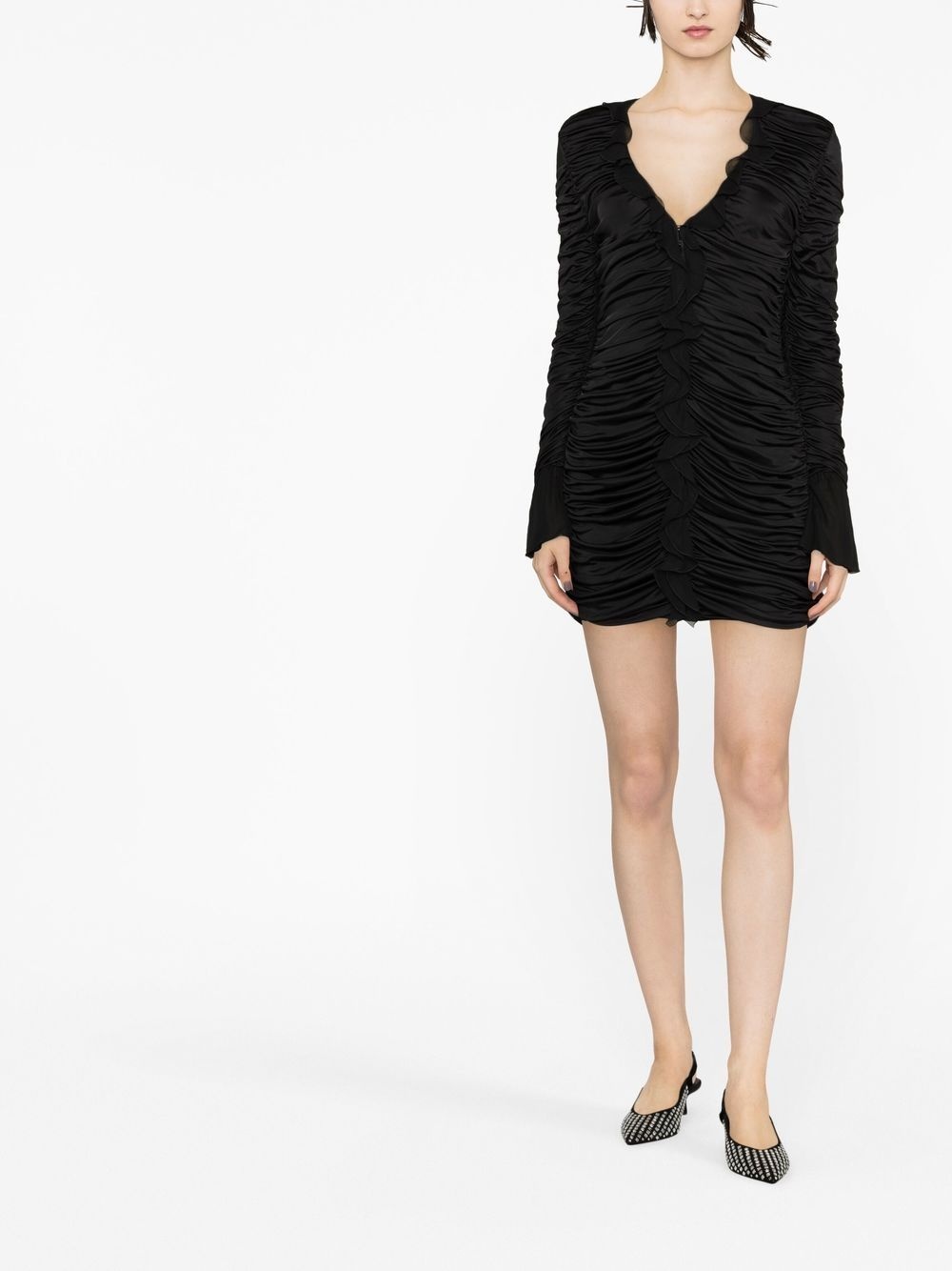 draped ruffled dress - 2
