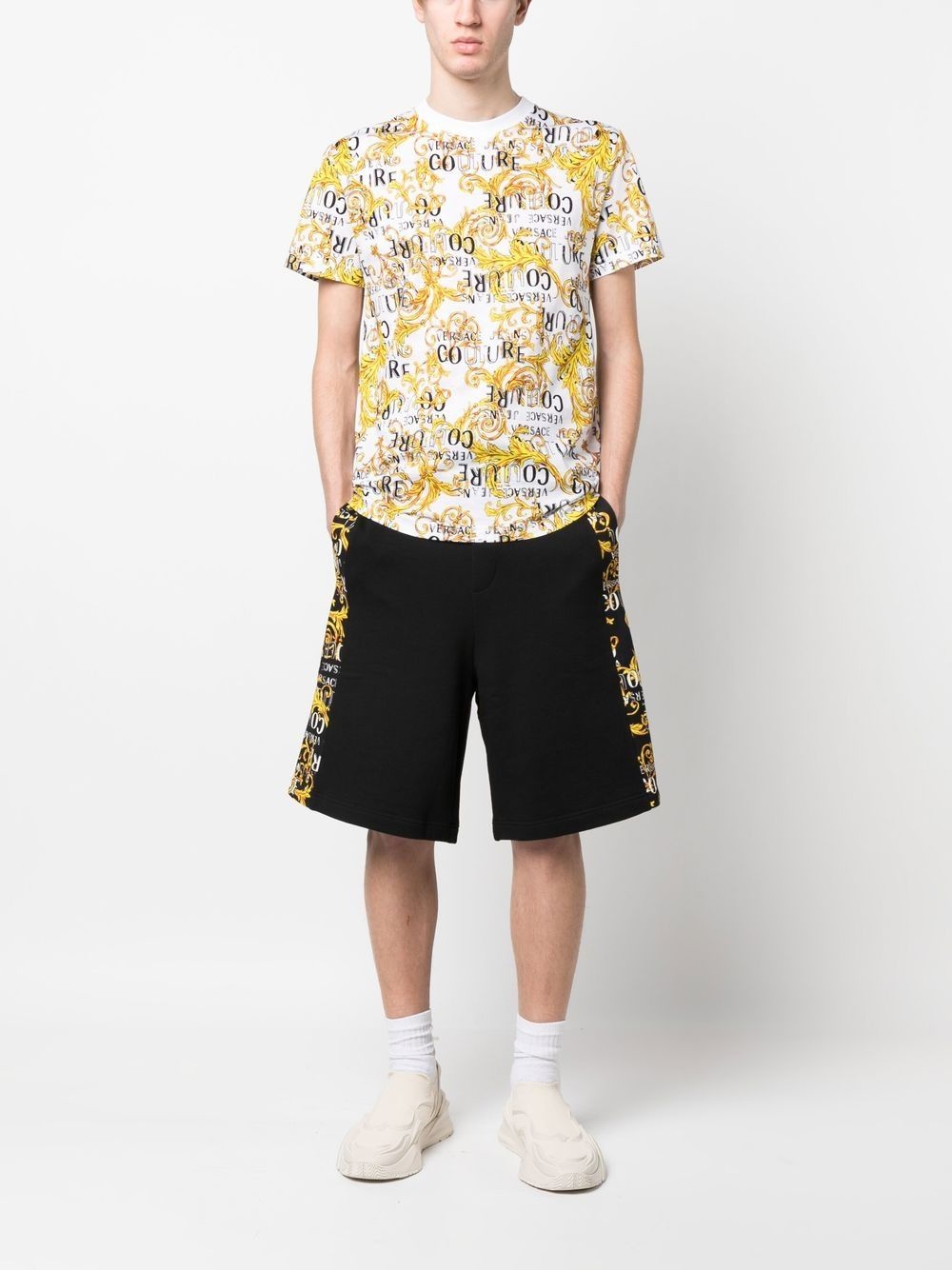 side baroque-print bermuda shorts - 2